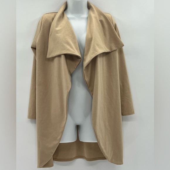 Boohoo Camel Waterfall Jacket Size 2 - Picture 1 of 6